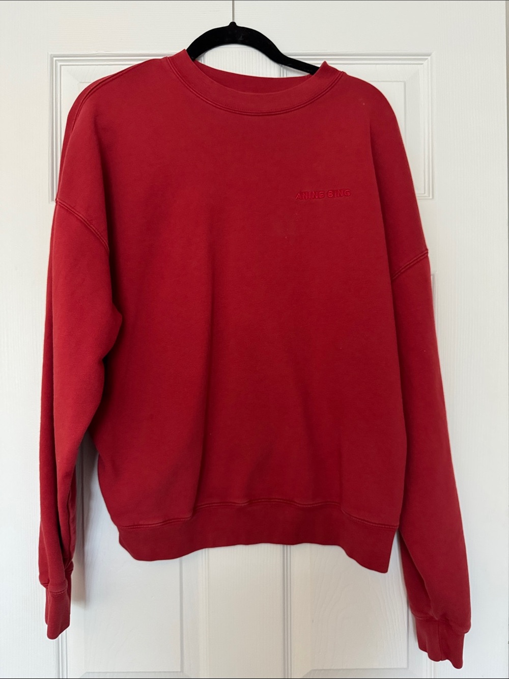 Anine Bing Red Miles Crewneck Sweatshirt